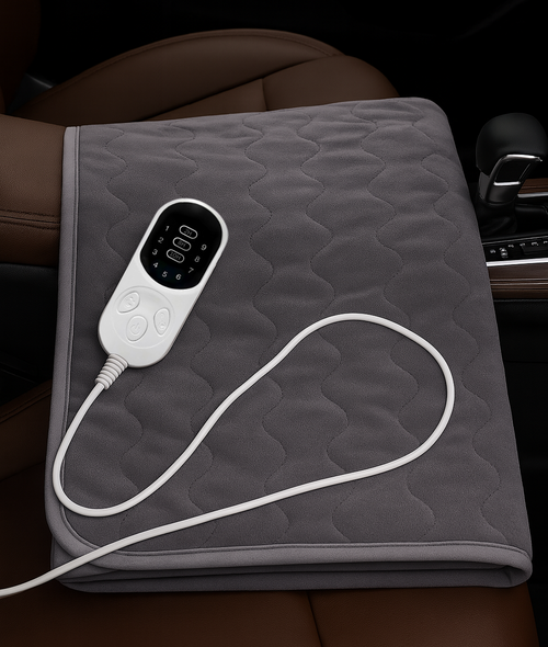 Ember Throw – Soft Fleece Heated Car Blanket with Plug-In Power & Rapid Warmth