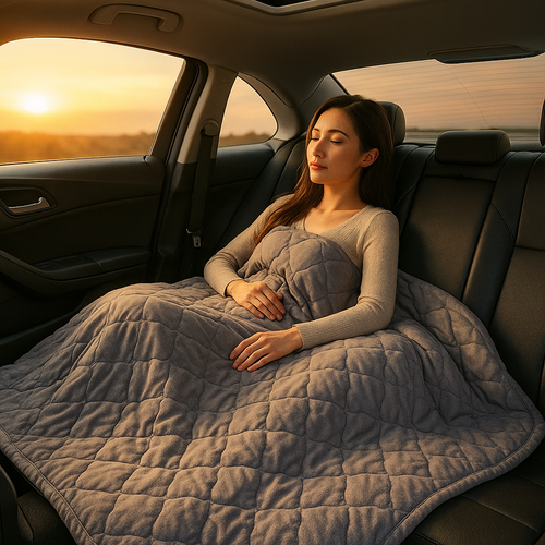 Ember Throw – Soft Fleece Heated Car Blanket with Plug-In Power & Rapid Warmth